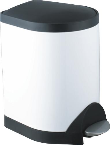 Foot pedal stainless steel dustbin S-8A（White）